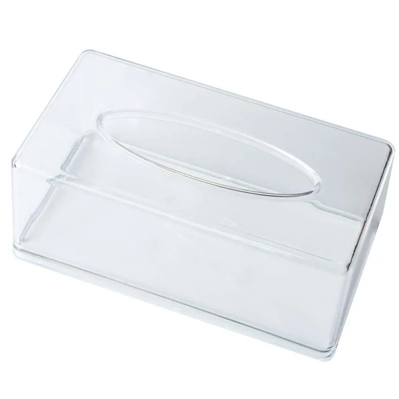 Facial Tissue Dispenser Box Cover Holder Clear Acrylic Rectangle Napkin Organizer for Bathroom, Kitchen and Office, 22x12x10cm