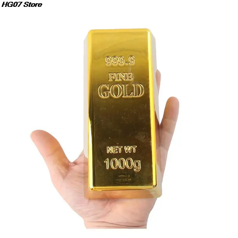 Fake Gold Bar Plastic Golden Paperweight Home Decor Bullion Bar Simulation Decoration Crafts Creative Gold Brick Decor Toy Shop