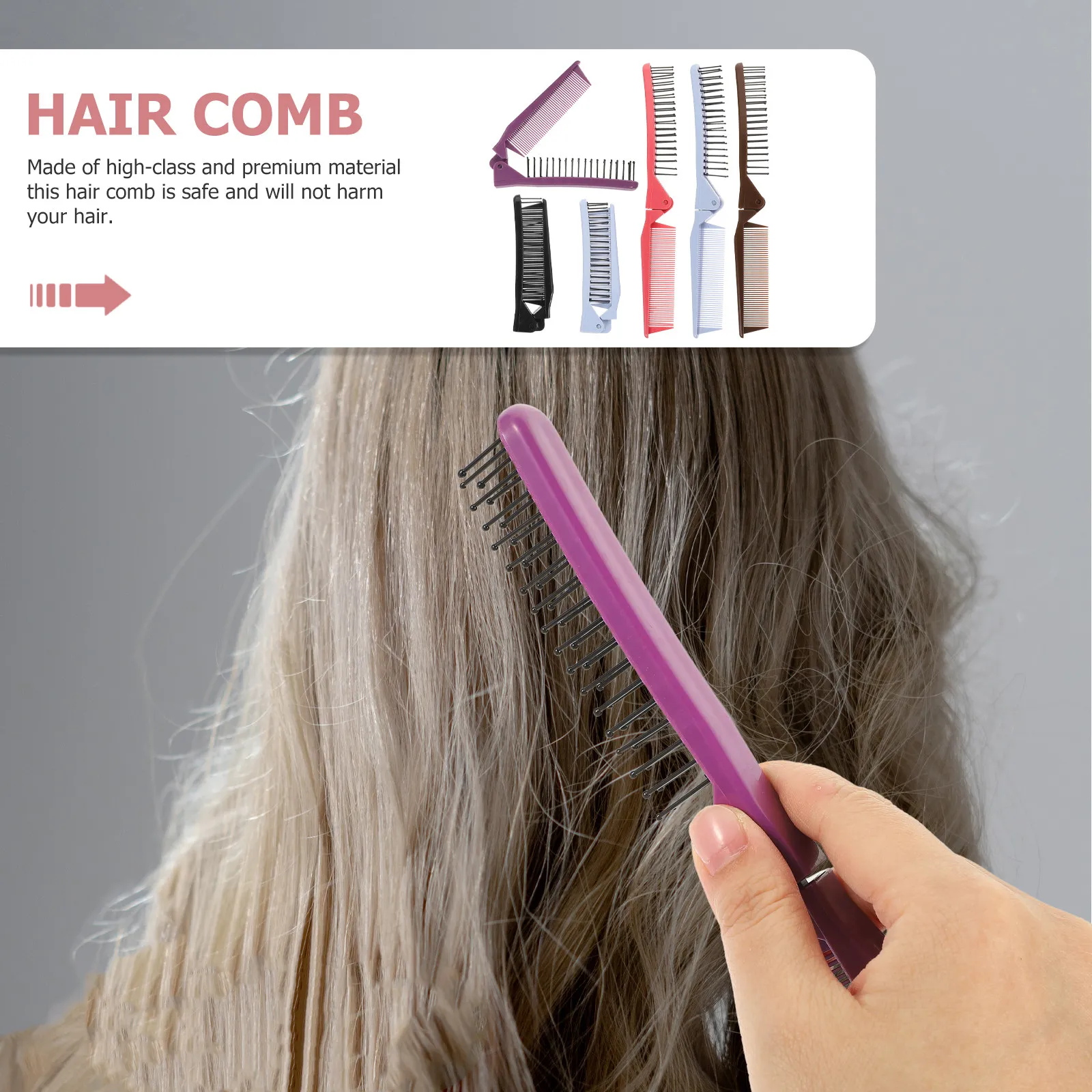 

5Pcs Professional Hairdressing Comb Ergonomic Handle Salon Tool Detangling Styling Hair Cutting Comb for Wet Dry Hair
