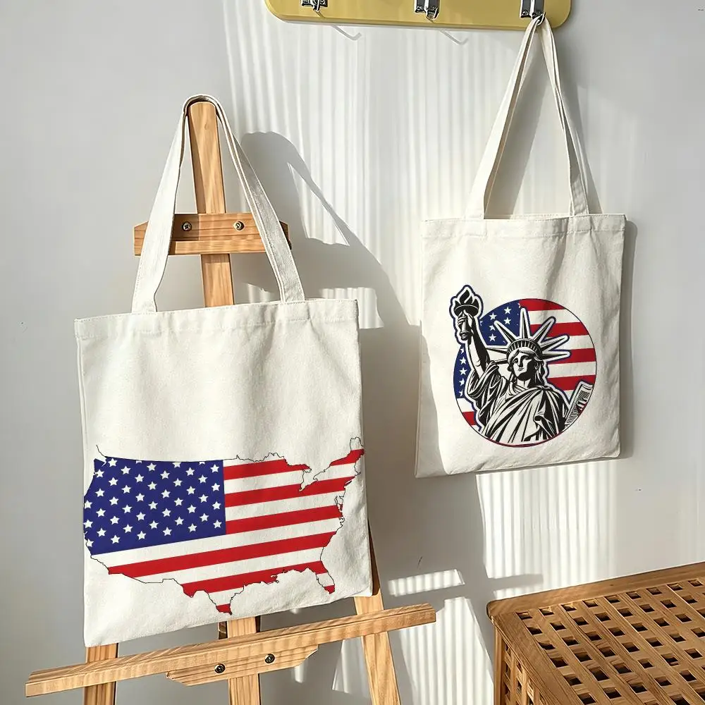 United States Culture Series Storage Bags Canvas bags are suitable for going to class, shopping, gifts, and commuting