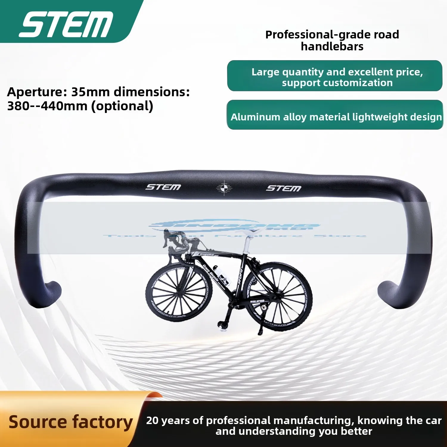 

Road bike big bend handlebar bicycle windbreak handlebar aluminum alloy handlebar accessories 380-440mm