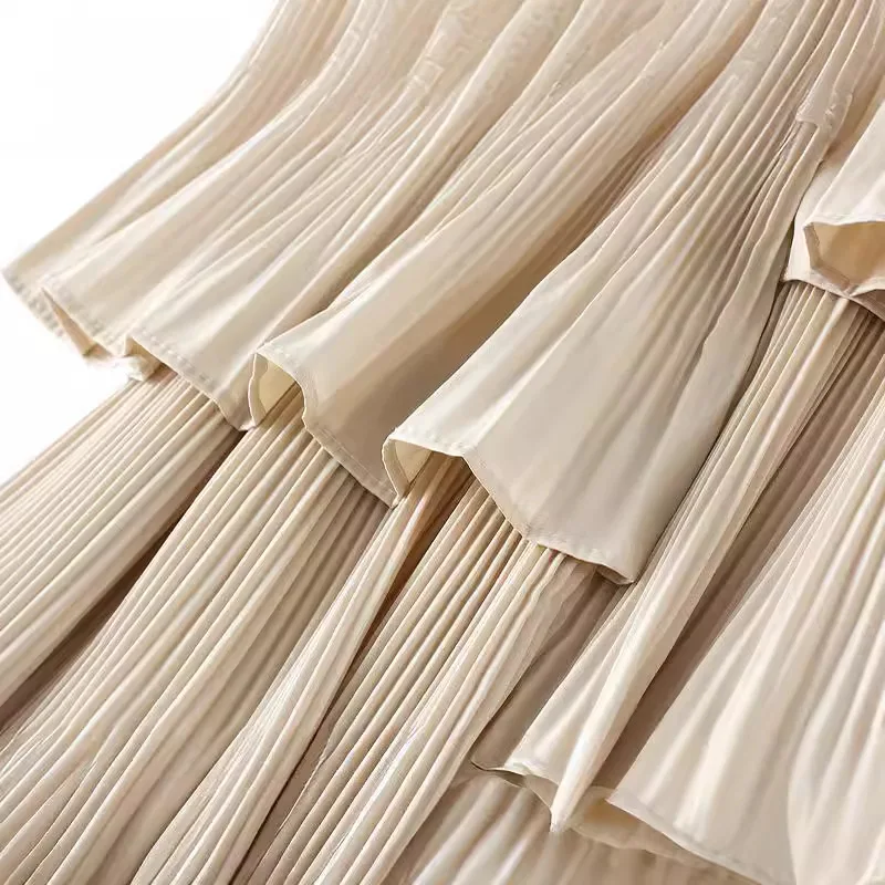 Purchase Korean version asymmetrical pleated cake skirt for women\'s versatile mid length ruffled irregular skirt