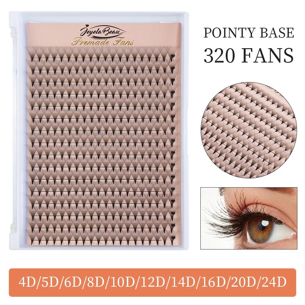 

Goddess 320 Fans Premade Volume Fans 4D 5D 6D 8D 10D 12D 14D 16D 20D Individual Lashes Extension Pointy Stem Pre Made Faux Mink