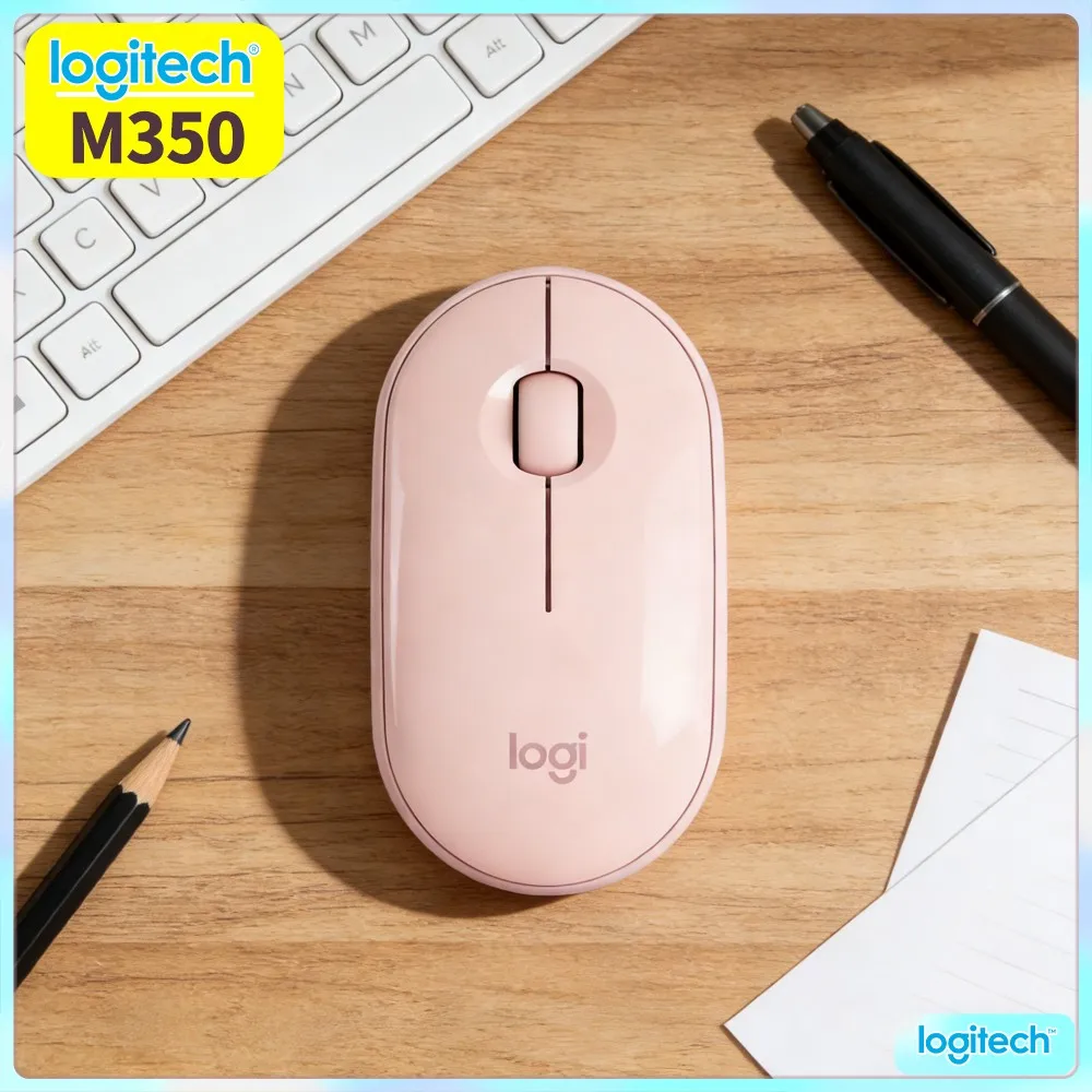 Logitech M350 PEBBLE Wireless Mouse 2.4G Bluetooth Battery Saving For Desktop Notebook PC Tablet Home Office Use