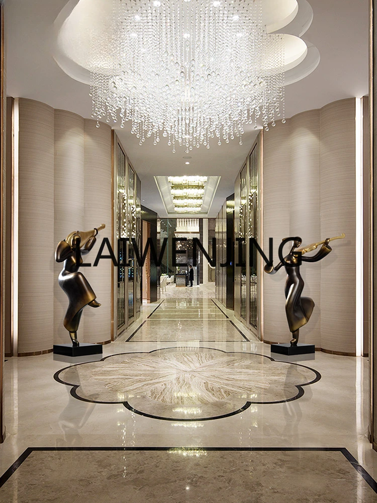 Hotel Lobby Welcome Figure Sculpture Large Floor Ornaments Sales Office Hall Entrance Aisle Decoration Artwork