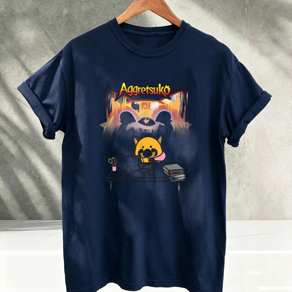Aggretsuko Secret Rage Tee Shirt T-Shirt  Graphic T Shirts Oversized T Shirt Streetwear Funny Tshits Regular Short-sleeved Tops