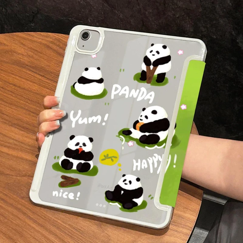 Happy Panda Tri-fold Funda for IPad 5th Generation 9.7 Inch 10.2 9th 8th 7th IPad Air 4 10.9 2020 Air 5 IPad Pro 11 2022 Shell