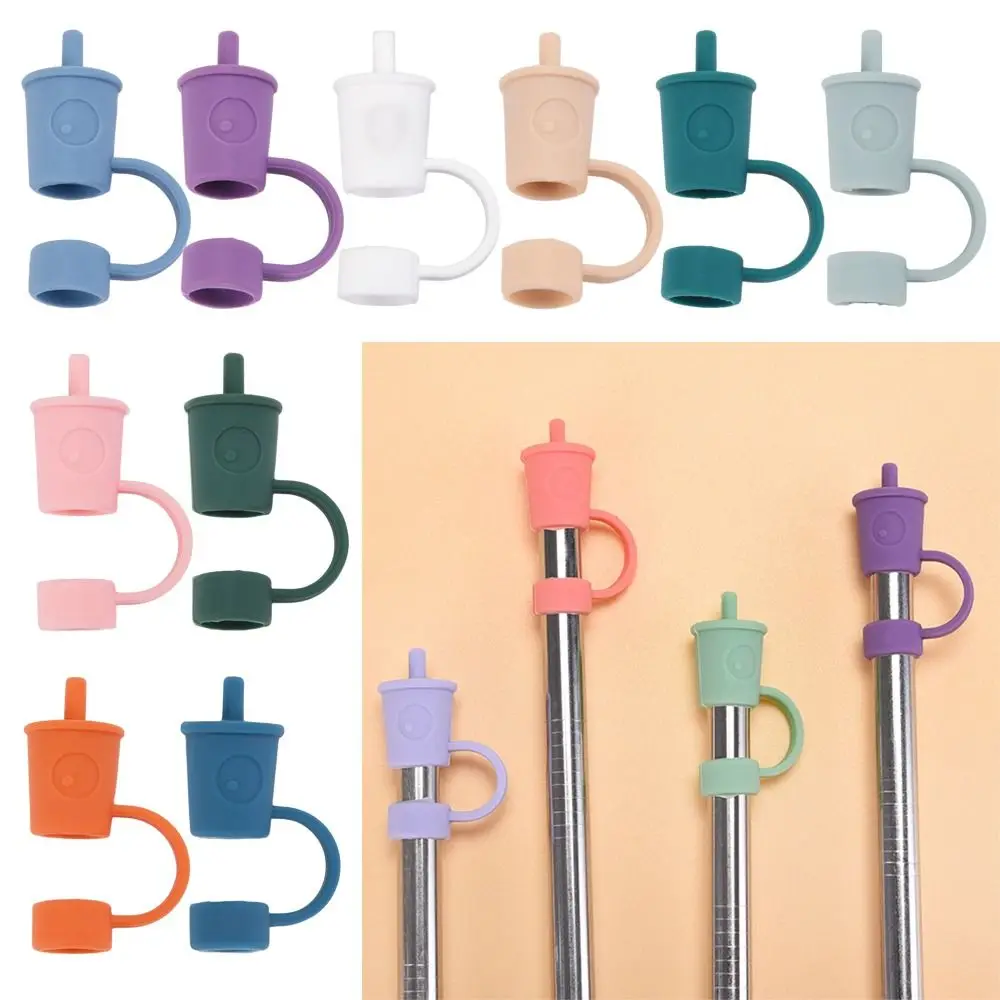 Silicone Straw Tips Cover Cute Reusable Drinking Straw Tips Lids Dust-Proof Straw Plugs for 8mm Straw Tips for Decor Outdoor