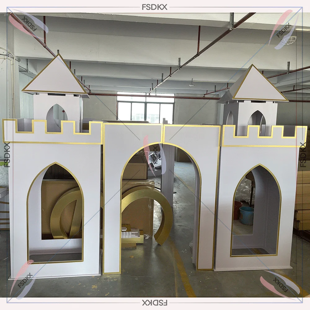 

Girl party decor acrylic arch background white princess castle backdrop Wedding backdrop