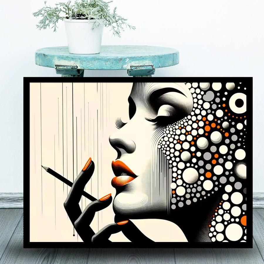 

Абстрактная женская алмазная живопись, картина крупным планом для лица с мозаикой, 5D DIY алмазная вышивка, подарок ручной работы, домашний декор