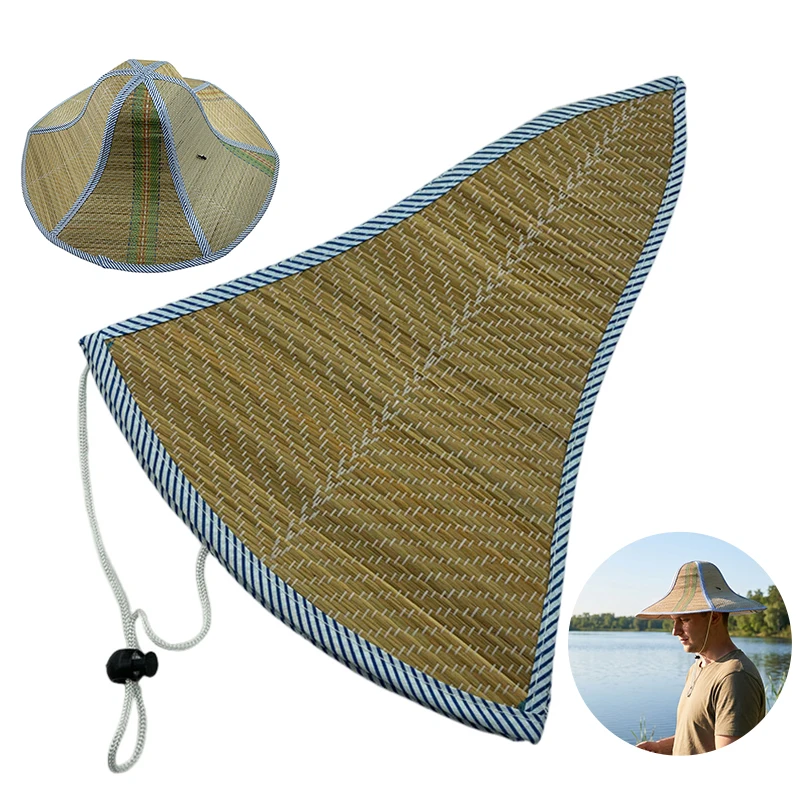 Non Woven Fishing Hat for Outdoor Sun Protection Men Women Foldable Summer Straw Cap Portable Lightweight Travel Gear