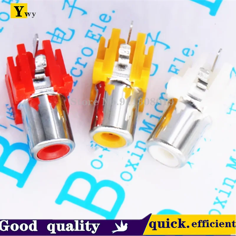 10PCS/LOT  RCA Socket 2-pin 3-pin AV Co-core Socket PCB Welding Audio Video Lotus Seat AV-8.4-5