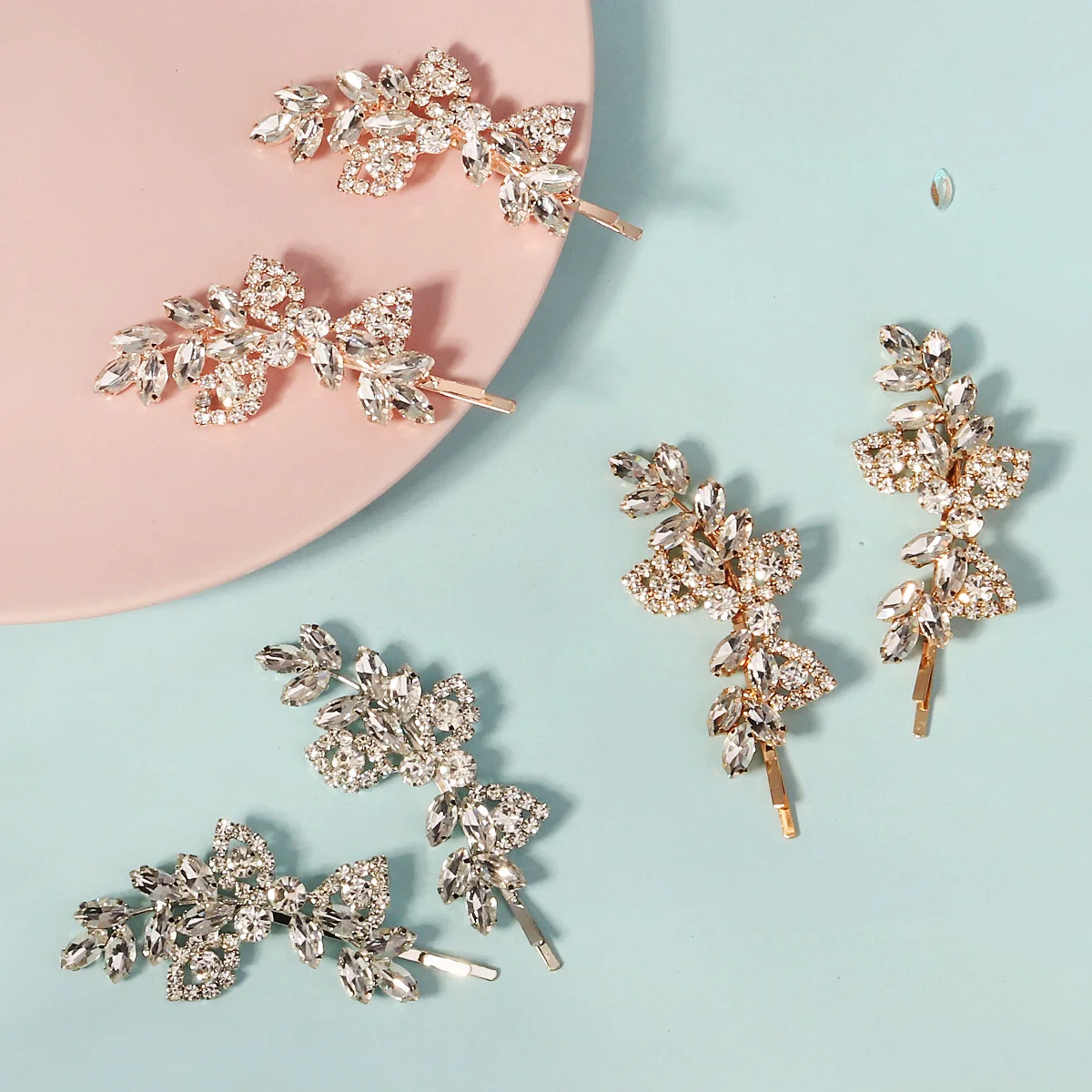 Alloy Rhinestone Zirconia Bridal Hair Clips Wholesale Barrettes Set Headpiece Hair Accessories Bridesmaid Gifts Hair Pins