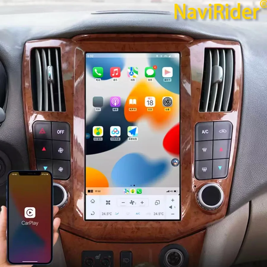 For Lexus RX330 RX300 RX350 RX400h 2004-2008 Toyota Harrier 11.8inch Android Screen GPS Navi Carplay Car Multimedia Video Player