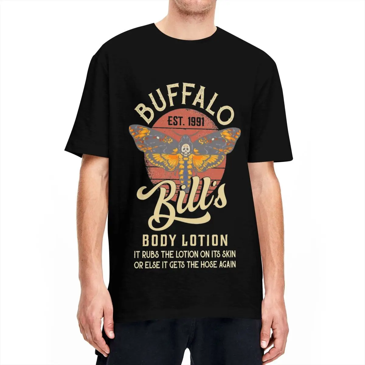 Man T-Shirt Buffalo-Bill Lotion Co T-Shirts Hip Hop Silence Of The Lambs Butterfly Beach Tee Shirt Awesome Cotton Clothes Gift