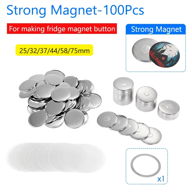 

50/100 шт. магнитная булавка для значка на холодильник, детали для изготовления значков «сделай сам», кнопки для художественных ремесел, набор значков на холодильник 25-75 мм