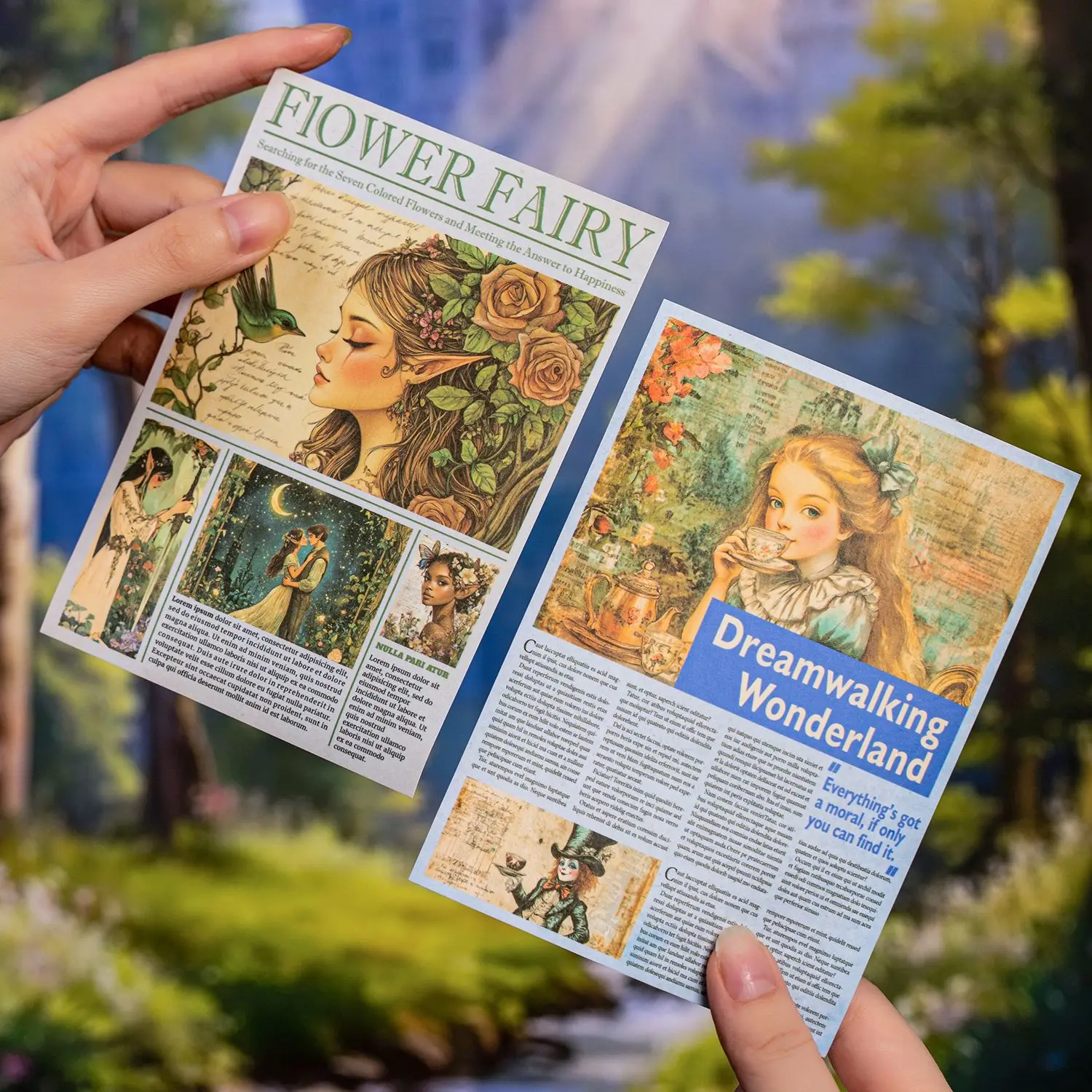 

20pcs/lot Memo Pads Material Paper Fairy Tale Collection Junk Journal Scrapbooking Paper Retro Background Decoration Paper