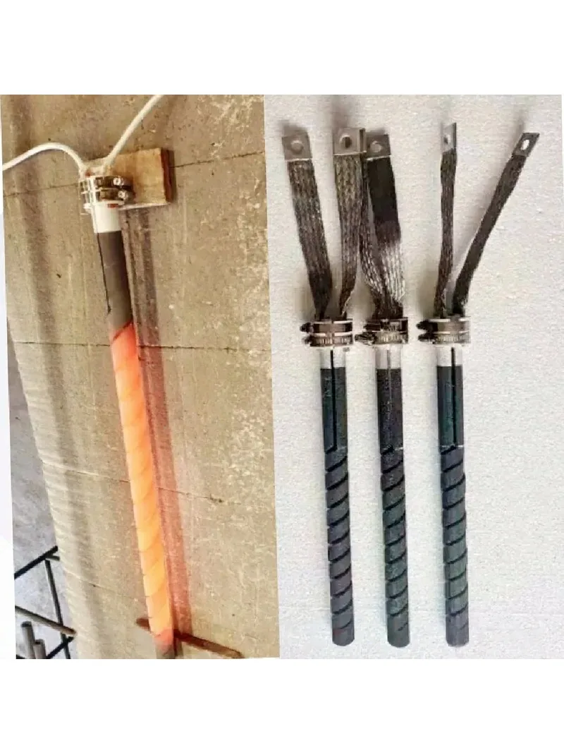 16-45mm SIC Silicon Carbide Rod Single Double Thread Spiral Heating Tube High Temperature Resistant