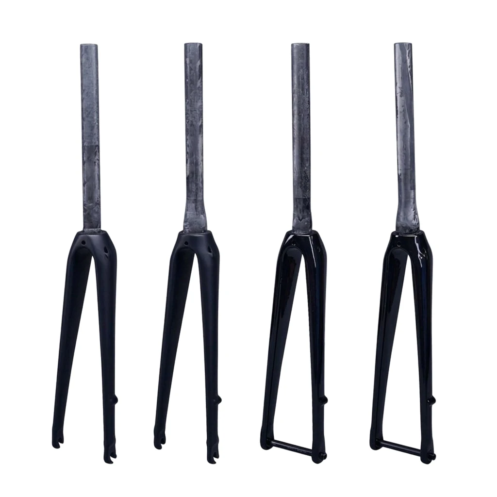 Bicycle Fork Carbon Fibre Forks Road Bike Fork 700*25C Straight/Tapered Thru Axle 12*100mm Quick Release 9*100mm