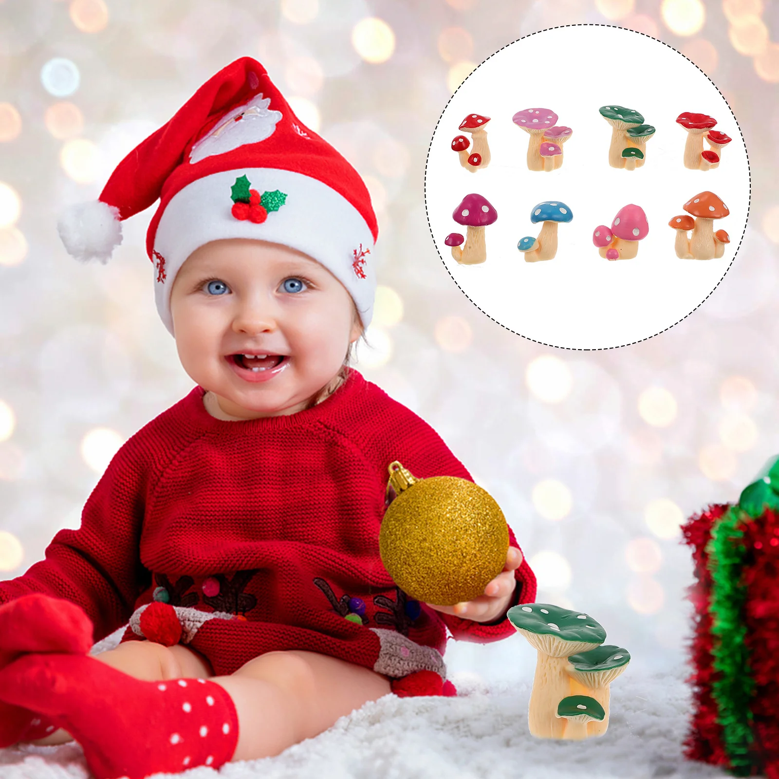 10pcs Simulation Mushroom Artificial Resin Miniature For Garden Decor Micro Landscape Fake Mushrooms Ornament Statue Figurines