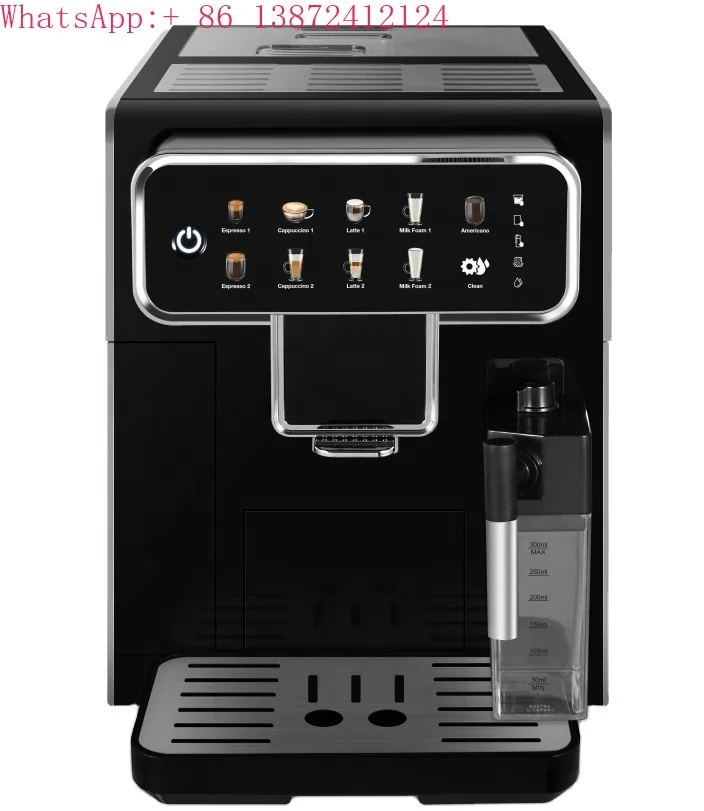 

Electric Milk Frother Self Cleaning One Touch Bean to Cup Cappuccino Latte Home Office Use Automatic Coffee Machine