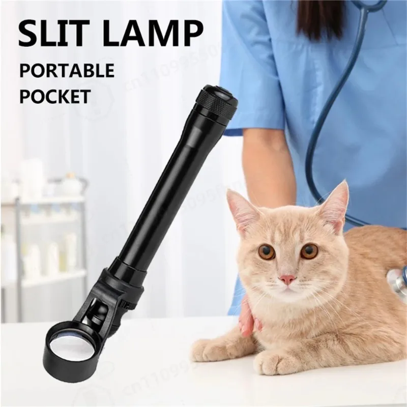 Pet Vet Veterinary Dog Cat Horse Eye Check Cataract Cornea Eyelid Sclera Iris Slitlamp Portable Handheld Slit Lamp Magnifier