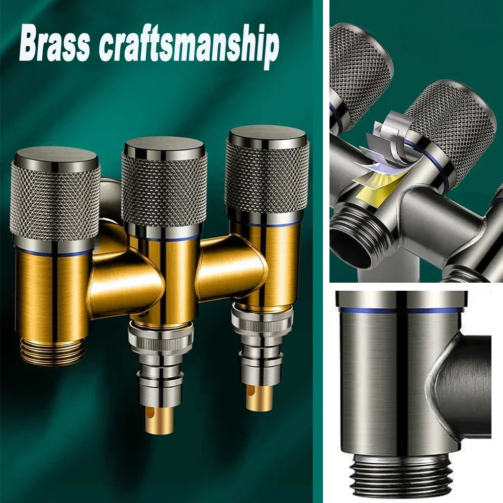1 قطعة صمام زاوية رفيق المرحاض ، صمام ركن المرحاض واحد في اثنين ، صنبور مزدوج مفتوح ، عجلة عقارب مضادة للانزلاق ، مرحاض