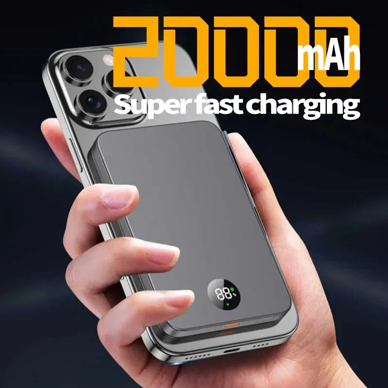

Lenovo 20000mAh Magnetic Wireless Power Bank PD 22.5W Fast Charging Portable External Battery For Magsafe For iPhone Samsung