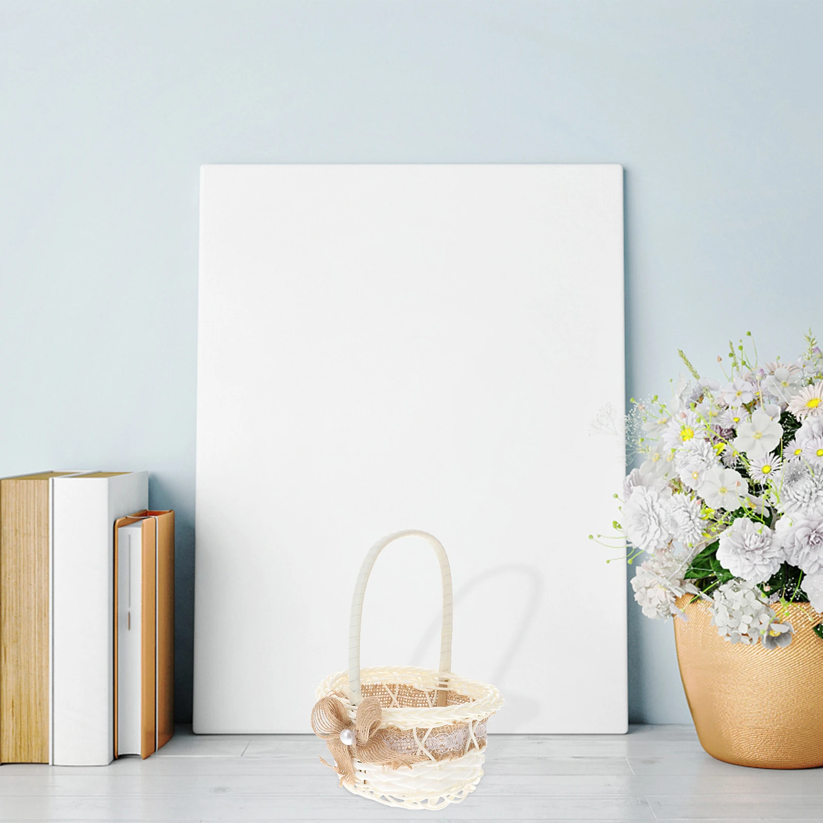 

1 Set Mini Brown Baskets Handmade Woven Storage Iron Small Flower Basket Wedding Party Home Decorative Props