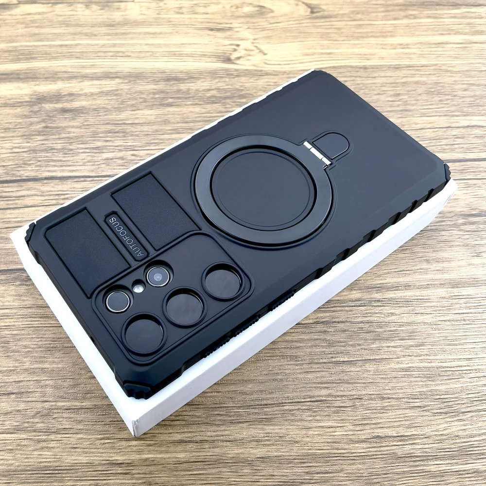 حافظة لاسلكية Magsafe ضد الصدمات ، أغطية حامل حامل ، درع لسامسونج غالاكسي S24 S23 S22 Ultra S21 Plus Note 20 S 21 22 23