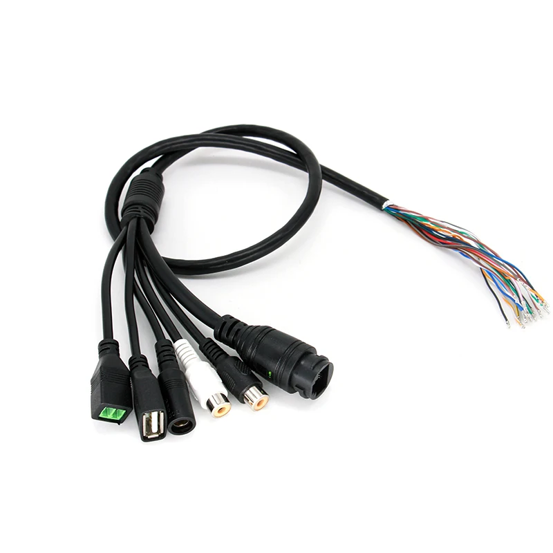 RJ45+DC+Audio Input+Audio Output +RS485+USB CCTV Network Cable CCTV SystemIP Security Camera Cable UR