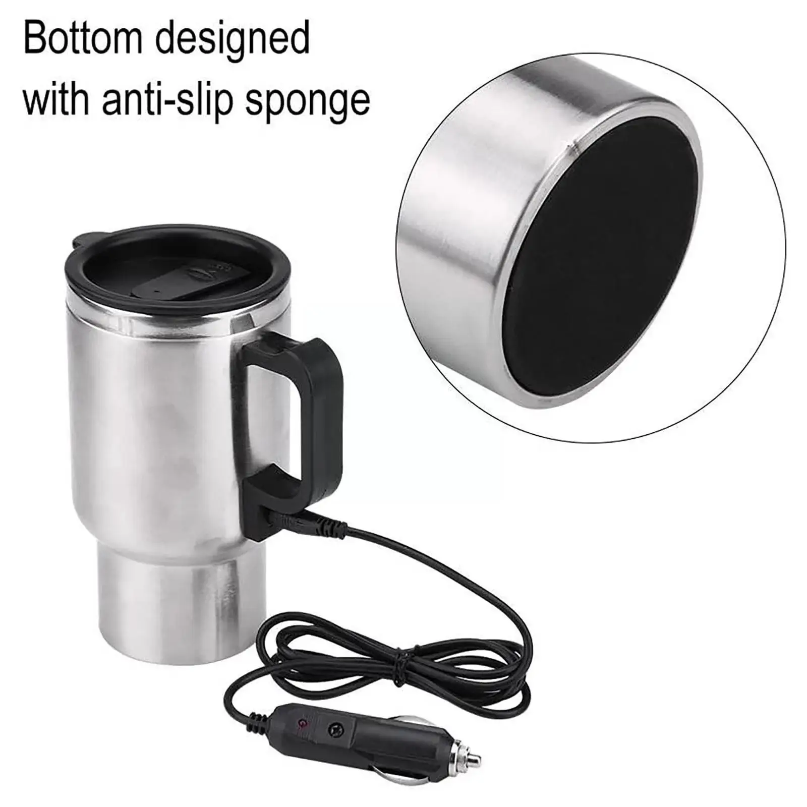 450ML 12V Car Electric Heating Cup USB Heating Bottle Cable Cup With Kettle Cup Drink Lighter Mug Heated Traveling Water Bo I6K6