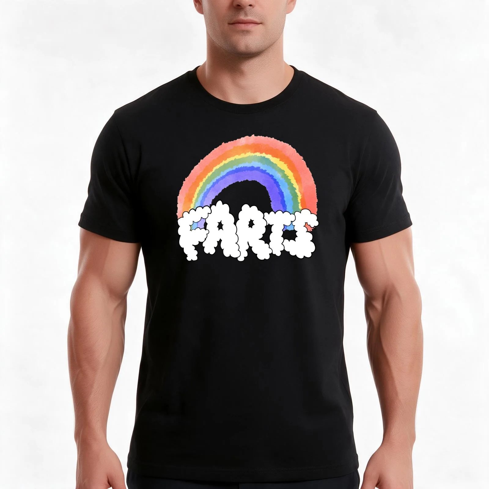 Farts T-Shirt, Summer Casual Cotton Tee, Oversized Streetwear Tops, Vintage Graphic Print, Loose Fit Short Sleeve, 100% Cotton