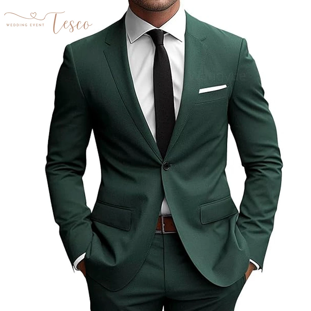 

Tesco Customized 2 Piece Suit Set Men Slim Fit Suits for Men One Button Men Suit Slim Fit Wedding Groomsmen Prom Homecoming