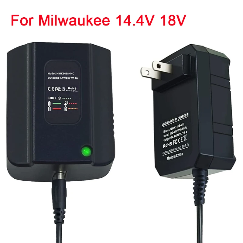 

1A Li-ion Battery Charger Fast Charging For Milwaukee 14.4V 18V M&18 Lithium Electric Battery Current-Protetion Replacement