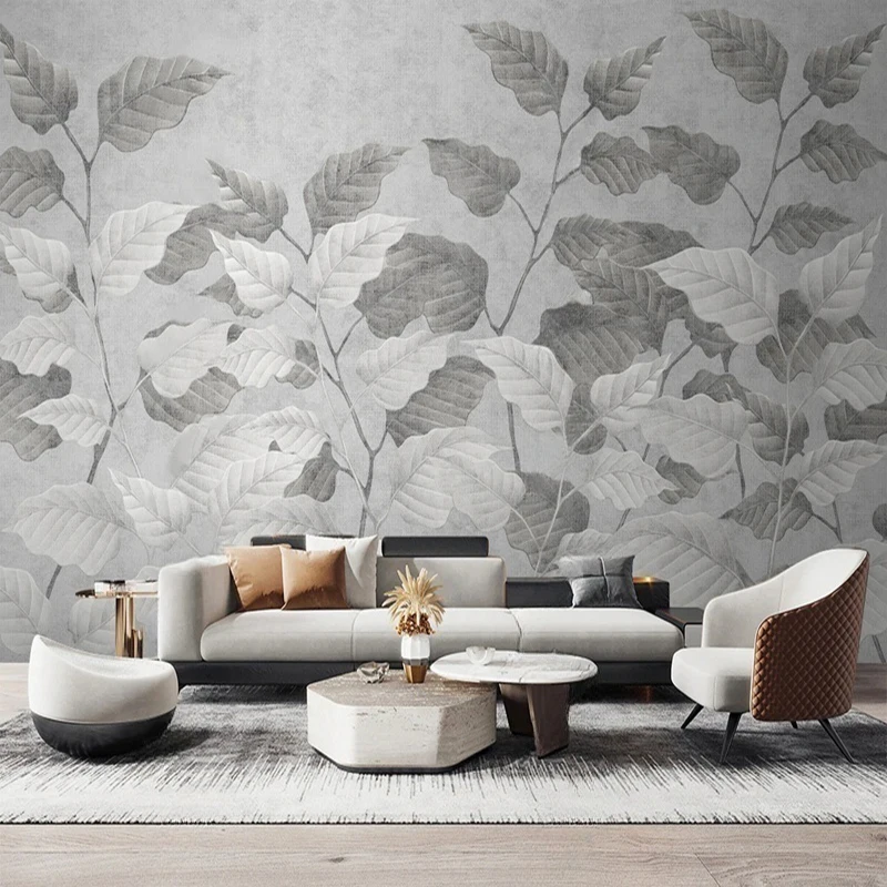 Custom Photo Mural Modern Style Plant Leaf Pattern Living Room TV Sofa Background Wallpaper Wall Art Papers Home Decor Painting