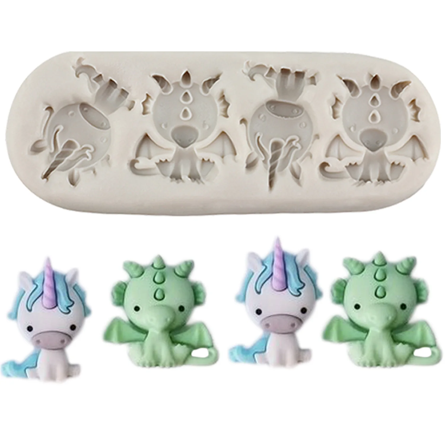 DIY Unicorn And Dragon Silicone Mold Baby Birthday Cake Decorating Tools Kitchen Baking Fondant Chocolate Candy Mould