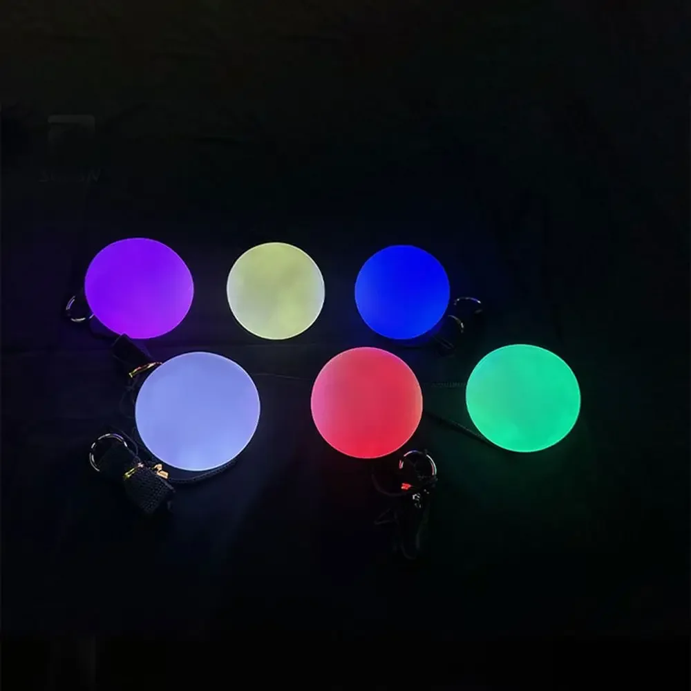 สีสัน LED POI Ball กันน้ําแบบพกพา RGB Glowing Hand Props ยืดความคิดสร้างสรรค์ลูกบอลหมุนการออกกําลังกายโยคะ