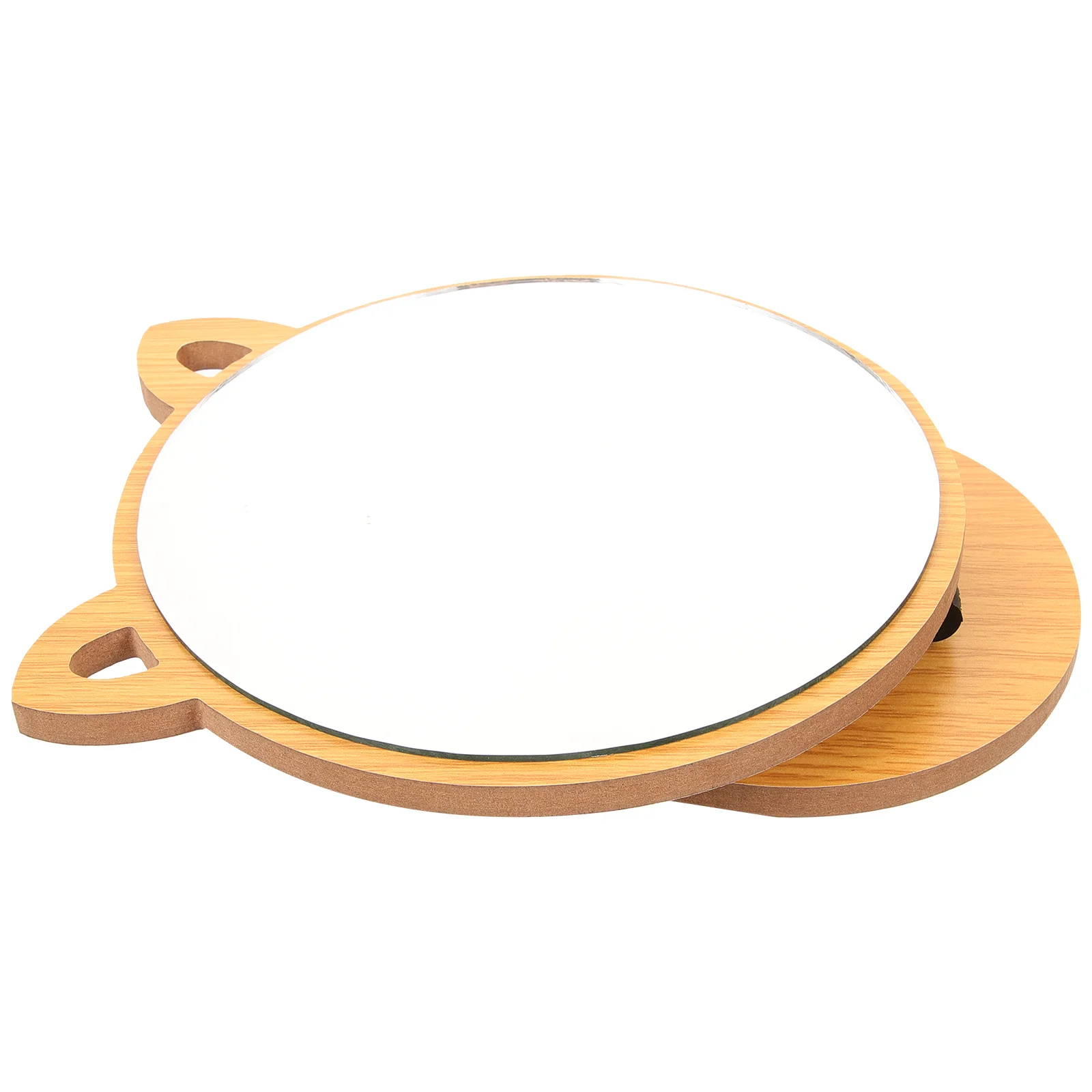 Wooden Vanity Mirror Portable with Light Desk LED Desktop Makeup Cute Adorable Decorate