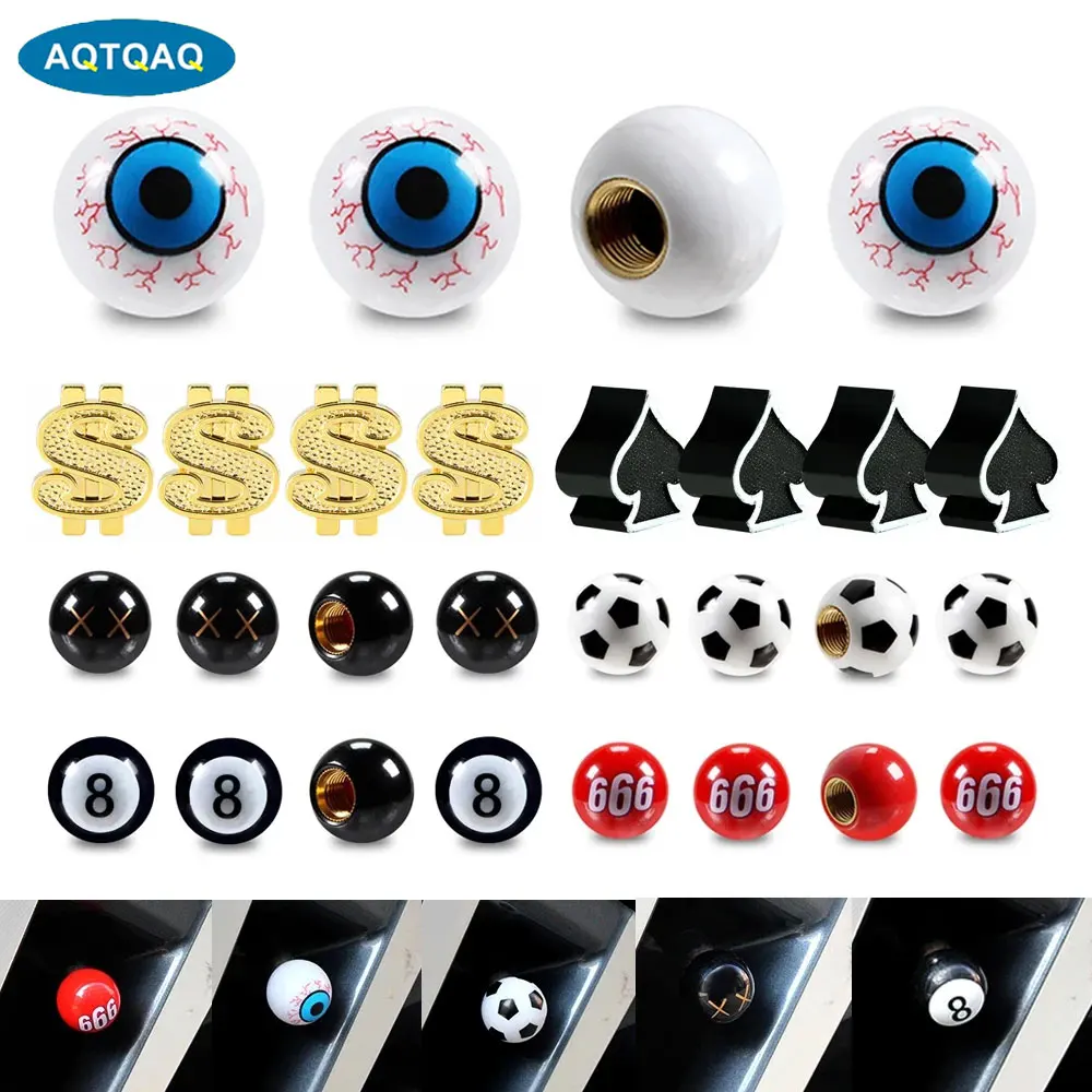 범용 자동차 타이어 밸브 캡 휠 더스트 커버, 자동차 트럭 SUV 오토바이 자전거 자동차 스타일링 밸브 스템 캡 액세서리, 4 개 신제품