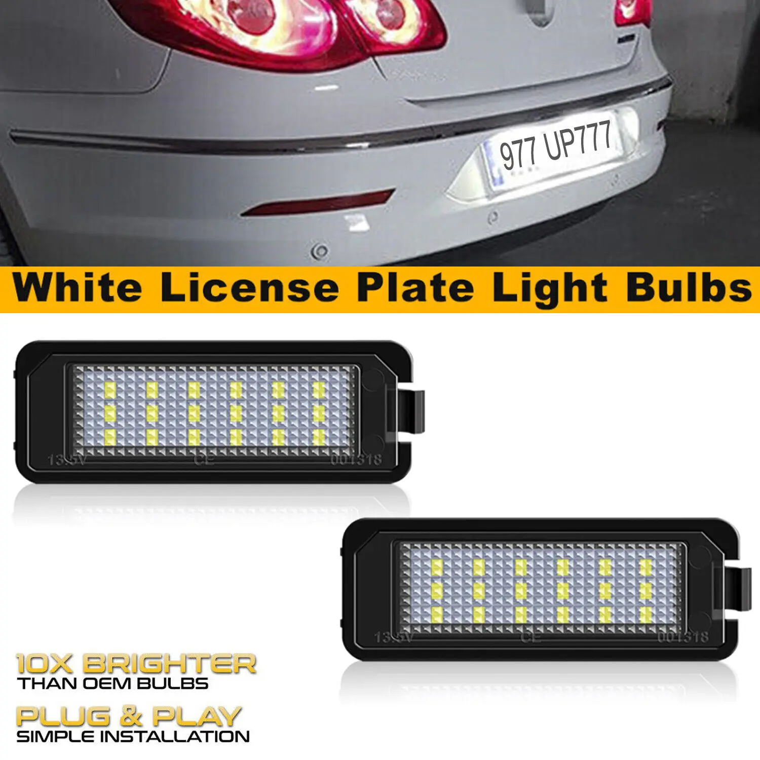 

Winetis 18 LED Number License Plate Lights Lamps Canbus Error Free White For Volkswagen VW Golf MK4 MK5 MK6 Passat Polo Eos