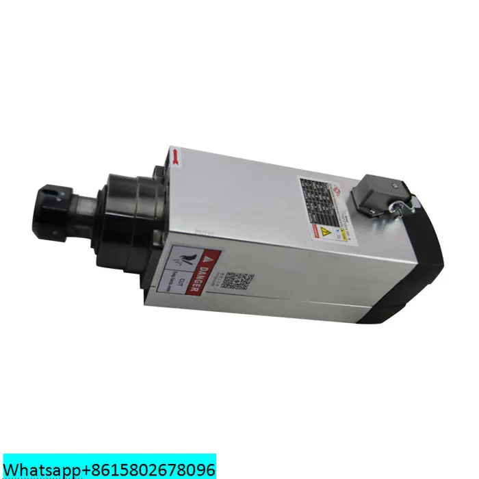 Hot sale 220V/380V 18000rpm 6kw square air cooled spindle motor ER32 for cnc router