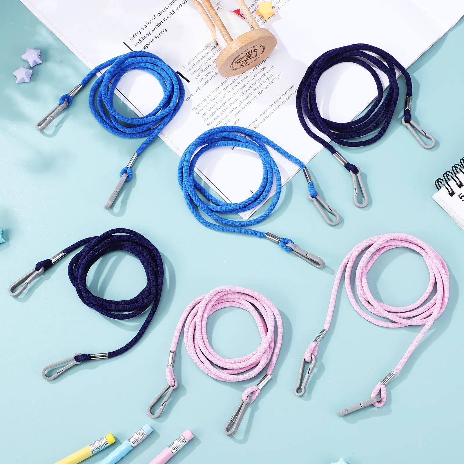 

6Pcs Mitten Clips for Kids Anti-Lost Glove Strap Nylon Wear-Resistant Adjustable Lanyard String for Children Toddlers