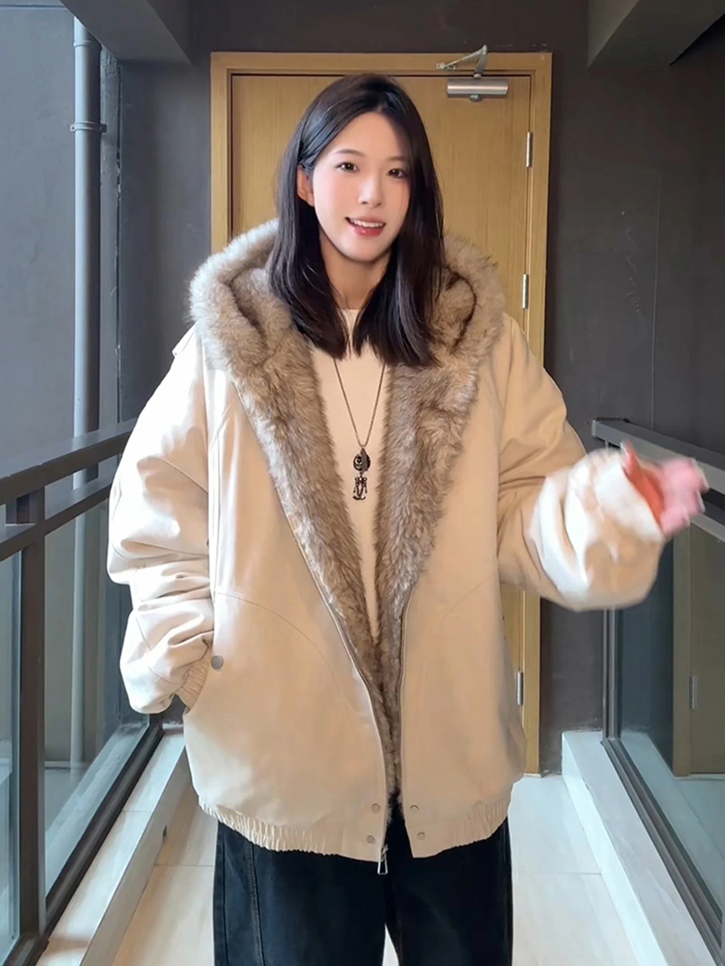 

Утепленная куртка Cleanfit с капюшоном, хлопковая, для мужчин и женщин, осенне-зимняя, с меховым воротником, теплая, повседневная