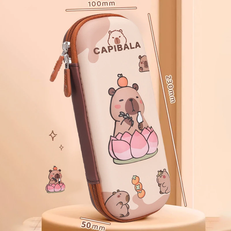 3D Capybara Pencil Case Drop Resistant Student School Supplies Large Capacity Multifunctiona Pen Pouch Stationery