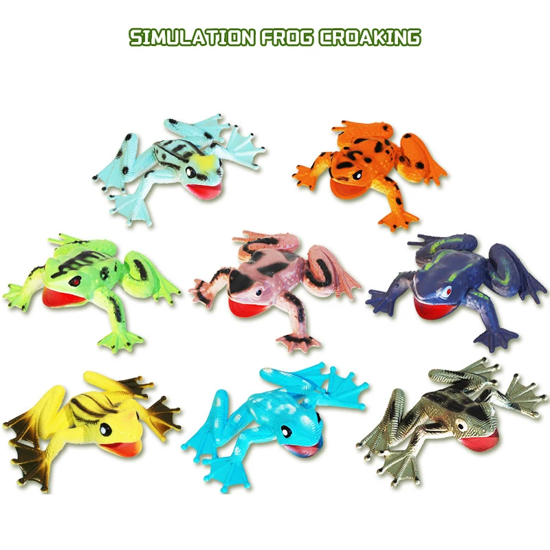 

New Simulation Frog Squeeze Croaking Spoof Children's Toys Funny Decompression Cute Colourful Frog Model Creative Gift Ornaments