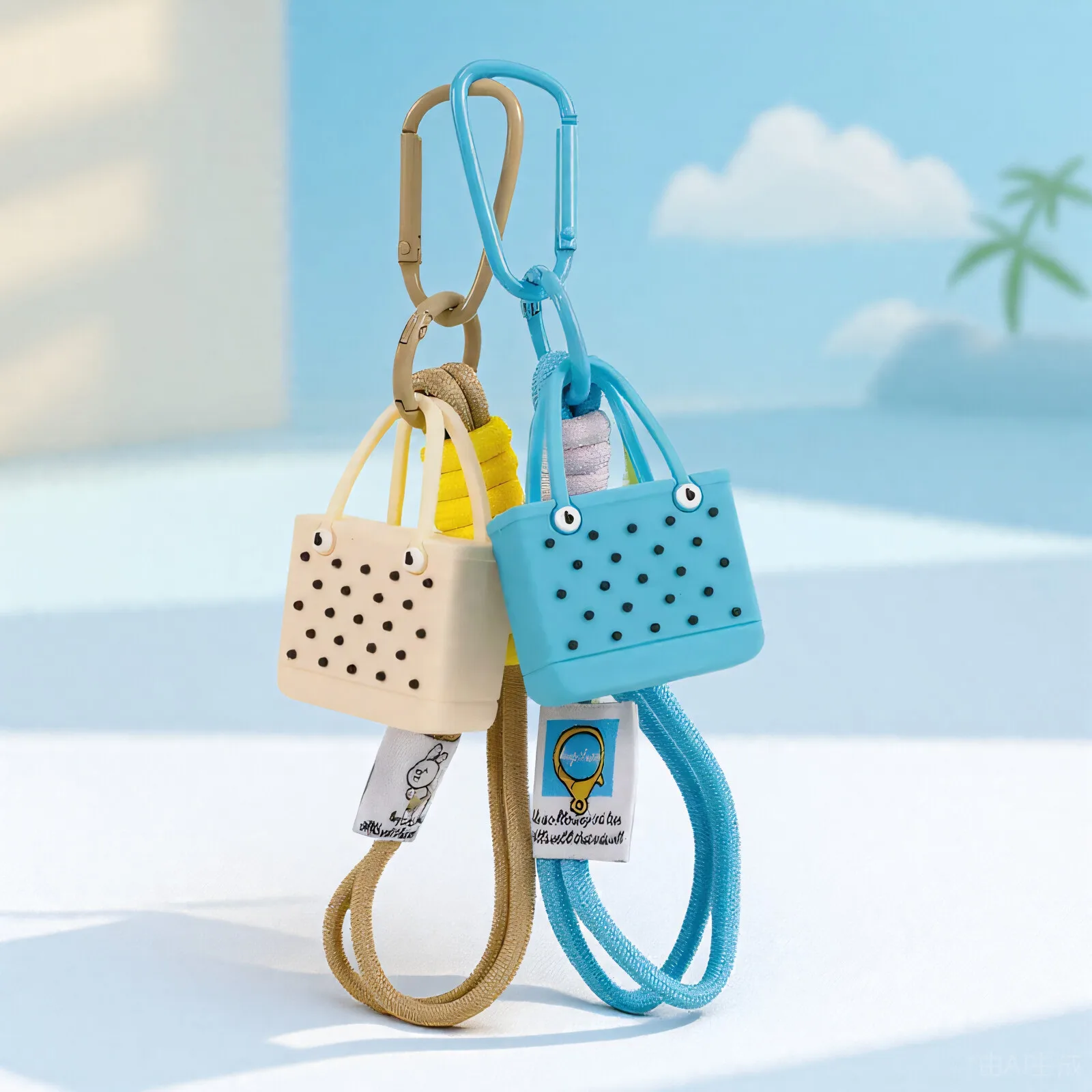 

1pcs Fashion Simulation Beach Bag Keychain Women's Bag Pendants Keychain Pendant Charm Wallet Accessories