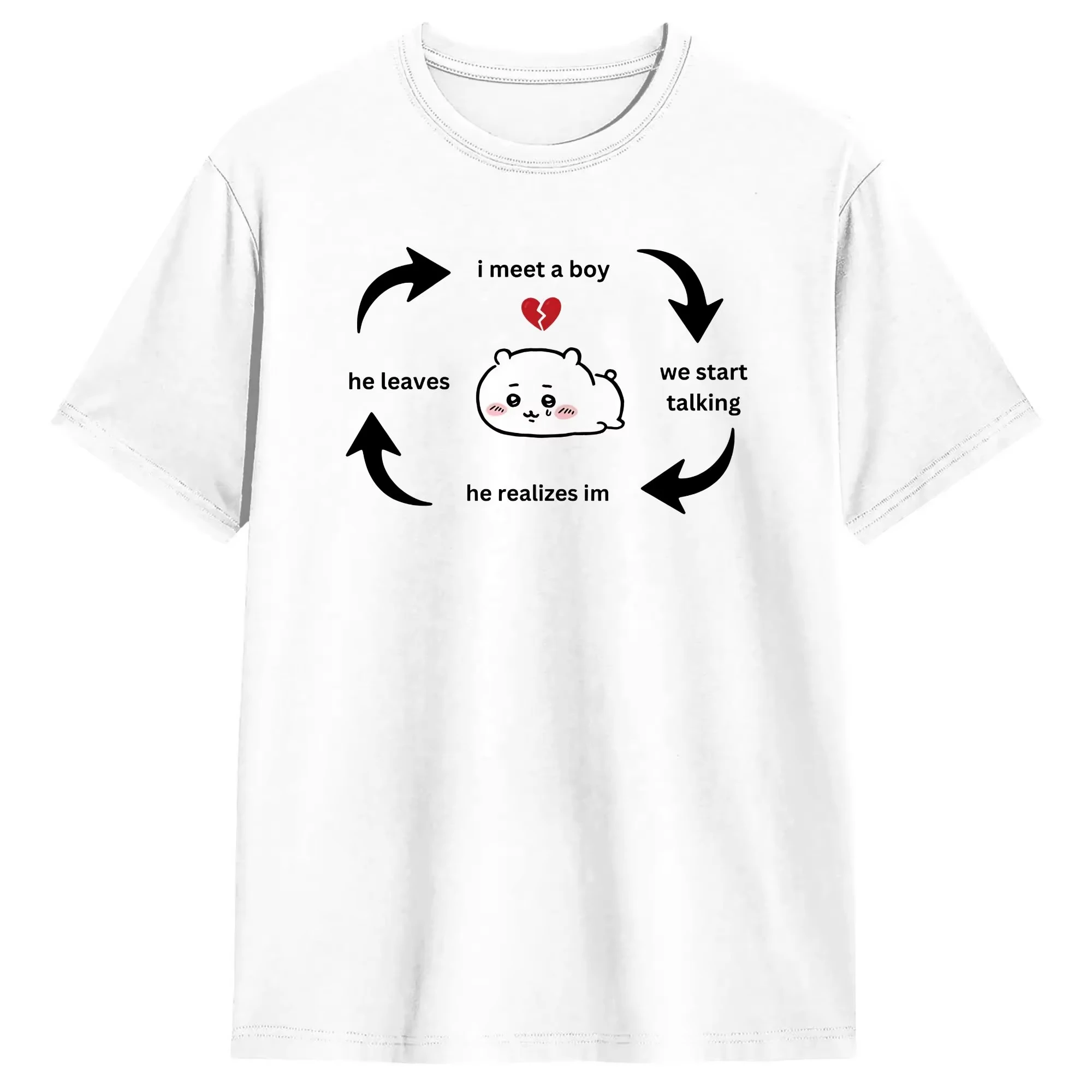 Chiikawa Cute Kawaii Anime Starry Tee Men's Women's Black Retro Cool Graphic Art Print Oversized Short Sleeve Streetwear Top