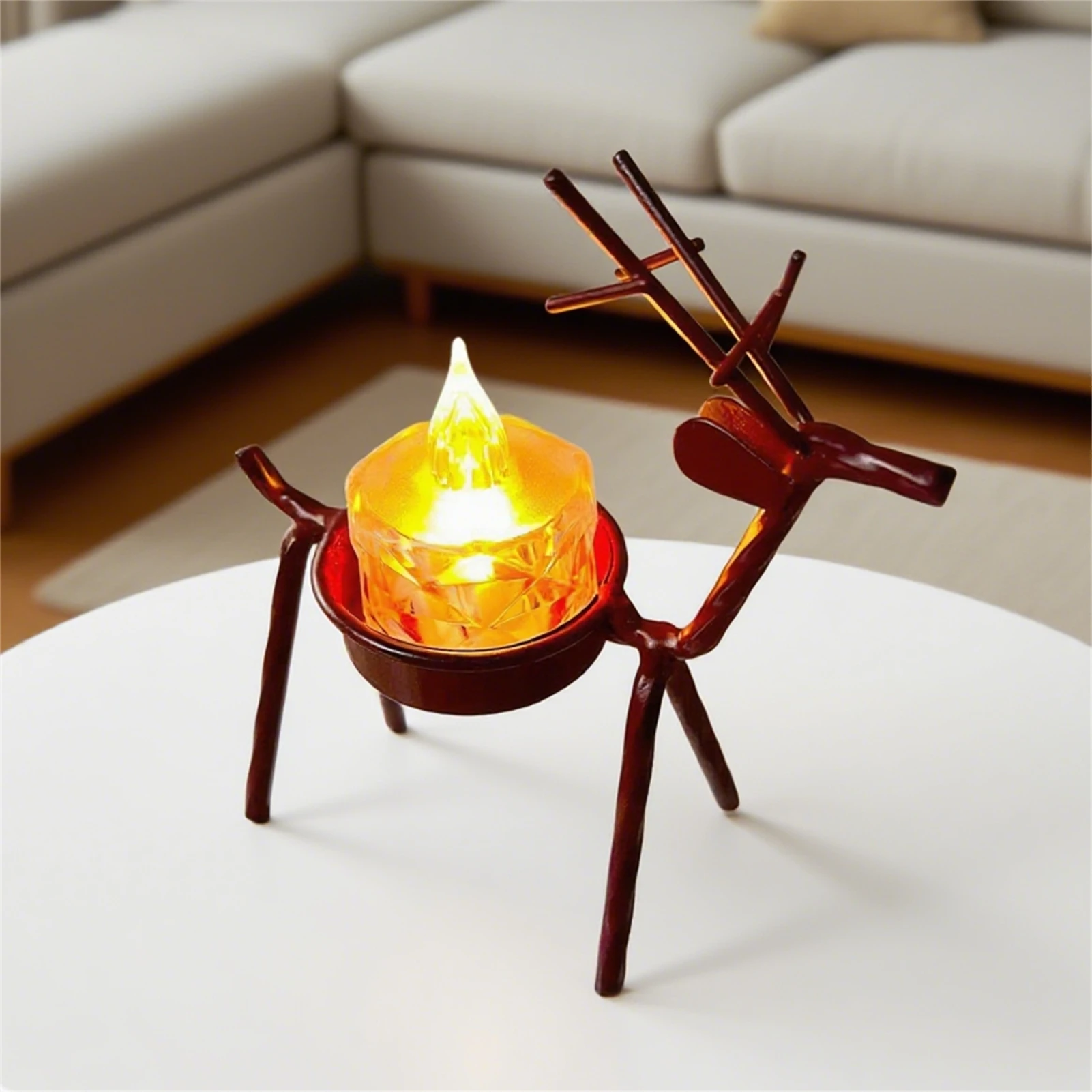 Exquisite Candle Holder Ornament Leaf Shape Vintage Candlestick Durable Iron Candle Holder For Christmas Halloween Home Decors
