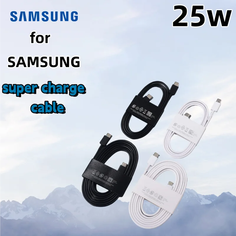 Cable de datos compatible con Samsung S21/S23, cable de carga rápida de doble cabezal Tipo-C de 3A, cable de carga de 1.8 metros.